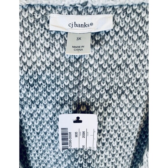 Christopher Banks Gray Plaid Open Front Pocket Cardigan Sweater Plus Size 3X New - Picture 5 of 10